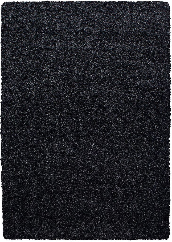 Hochflor Teppich Lux Läufer, Farbe: Anthrazit, Größe:100x200 cm