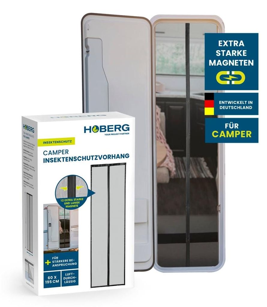 Hoberg Tür-Insektenschutz für Camper - 60 x 195 cm - Produktbild 
