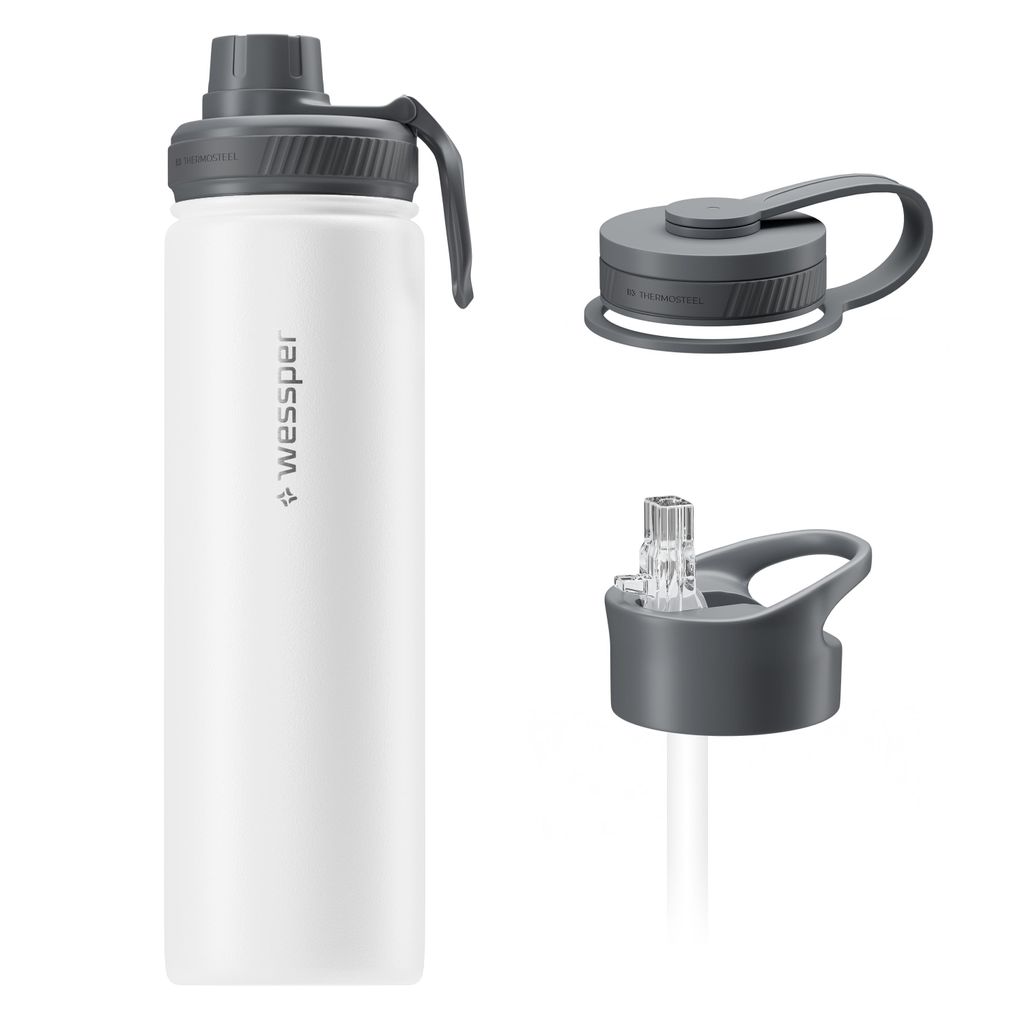 Termoska Wessper B3 THERMOSTEEL 0,7 l, biela, s 3 uzávermi Obrázok produktu 