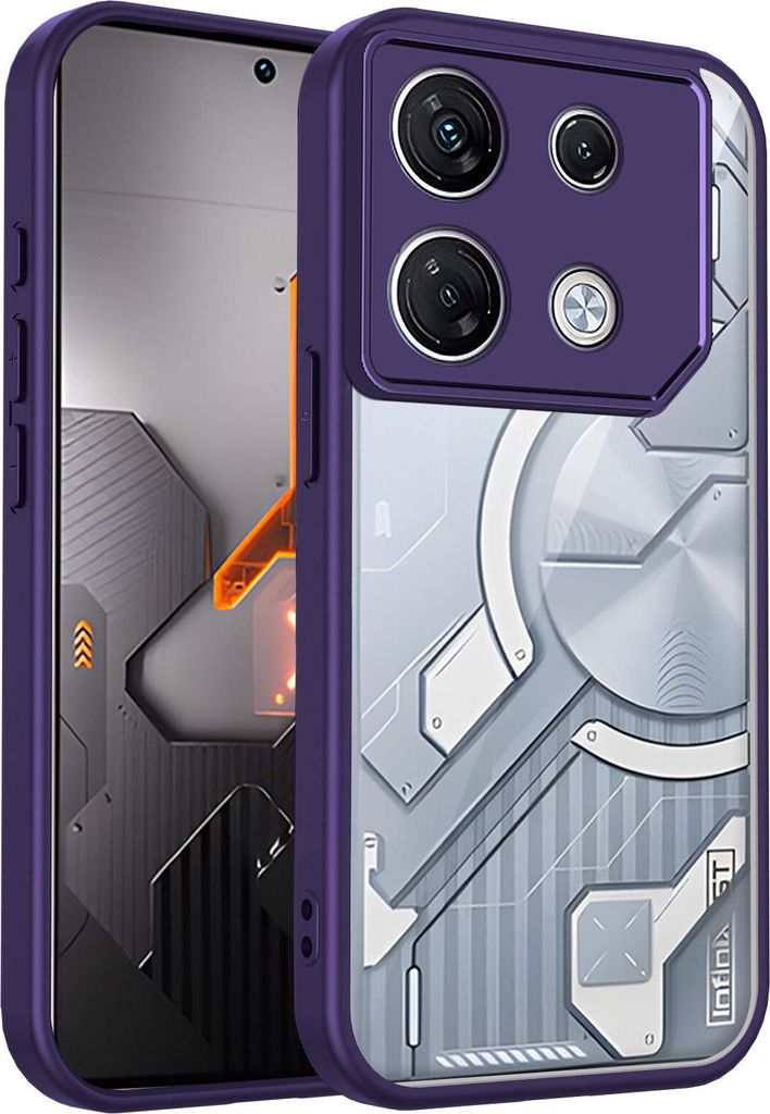Hülle für Infinix GT 20 Pro Transparente Rückseite TPU Bumper Stoßfest Handyhülle Lila