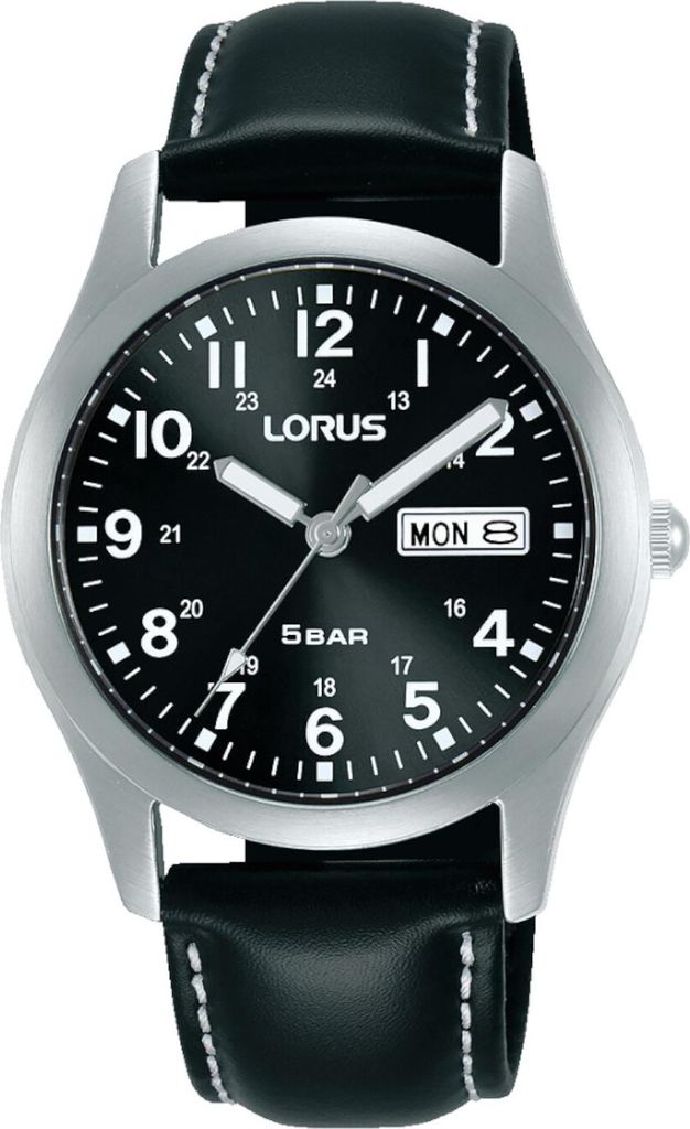 Lorus RXN79DX9 Herren-Armbanduhr, Edelstahl-Gehäuse, Leder-Armband