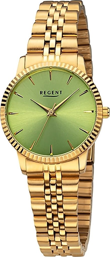 Regent Metall Damen Uhr Armbanduhr Quarz gold Metallarmband D2URF1500