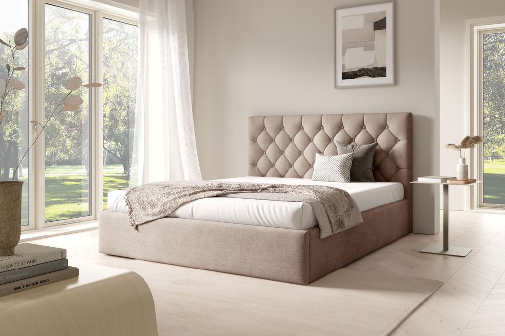 Doppelbett mit Lattenrost 140x200 TAISA 4 - beige