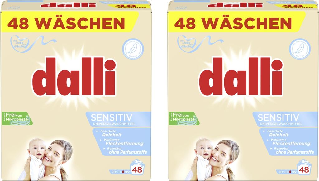 dalli sensitiv Vollwaschmittel-Pulver I Weiße Wäsche | 96 Produktbild 