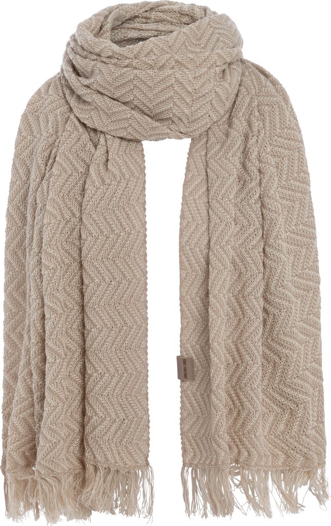 Knit Factory Soleil Schal - Ecru/Dark Beige - 200x90 cm