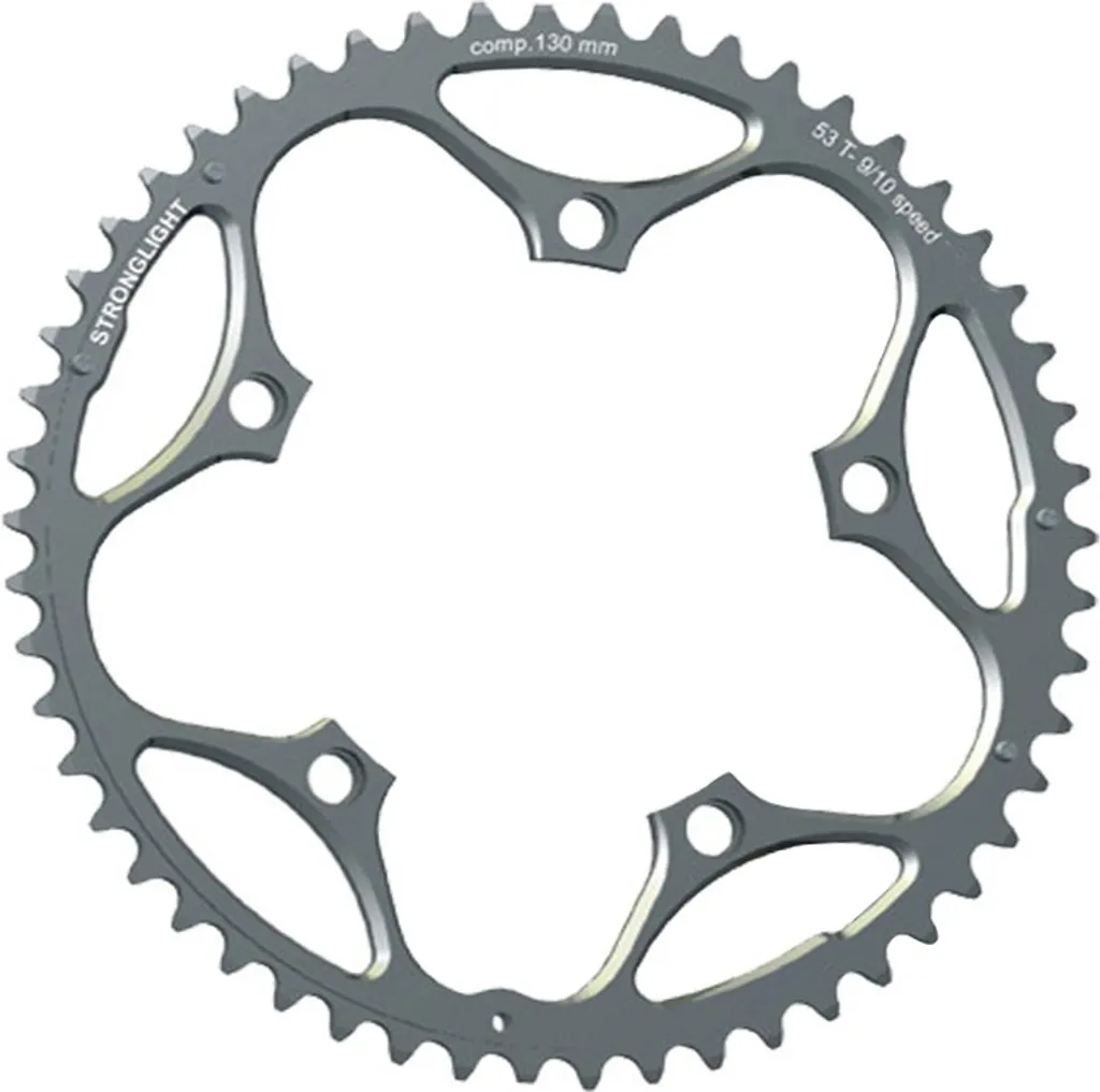 Plateau Stronglight 52 dents alu Type 130 S argenté robuste et léger