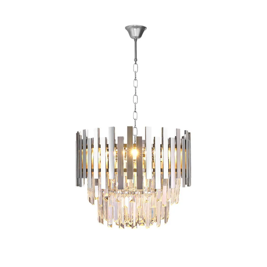Lustre salle à manger cristal ASPEN - Grande suspension E14 élégante