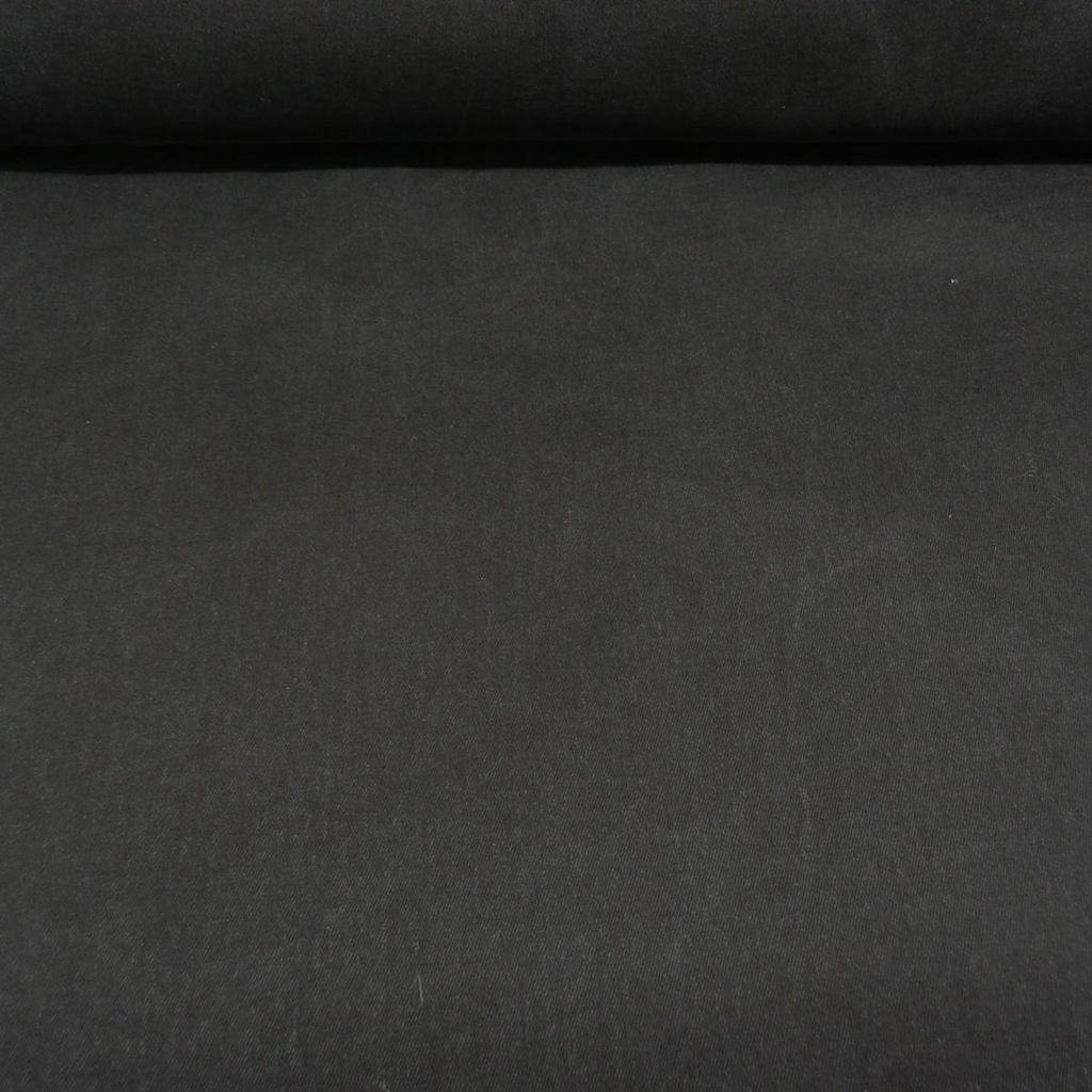 Stoff Meterware Jeans Stretch 11OZ schwarz washed 1,4m