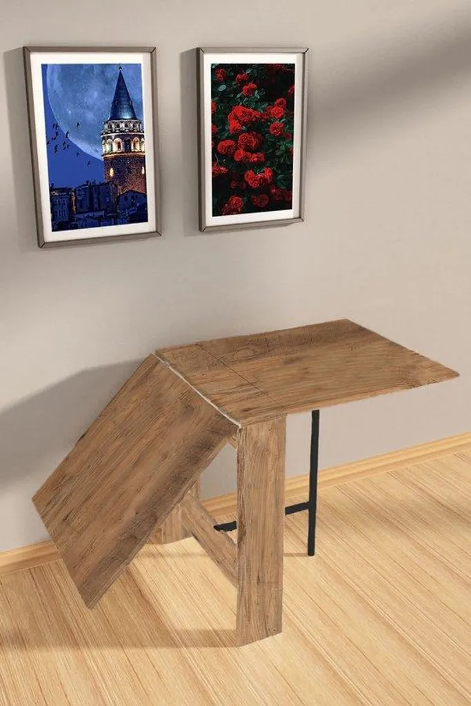 Console extensible et table de repas pliante aspect pin clair 134 cm