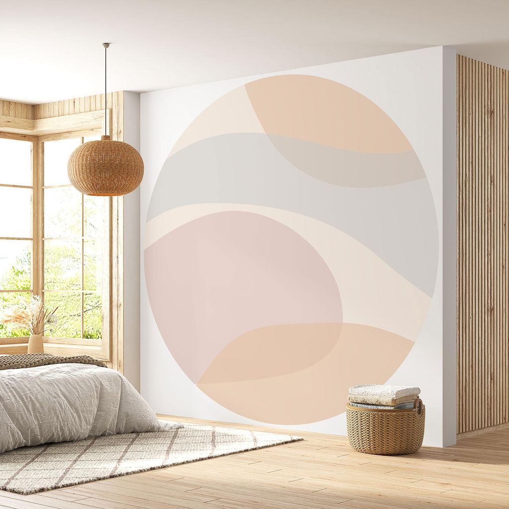 Runde Tapete / Kreis - Lumaléa - Abstrakt - Premium-Papier 185 g, abwaschbar - Durchmesser 90 cm
