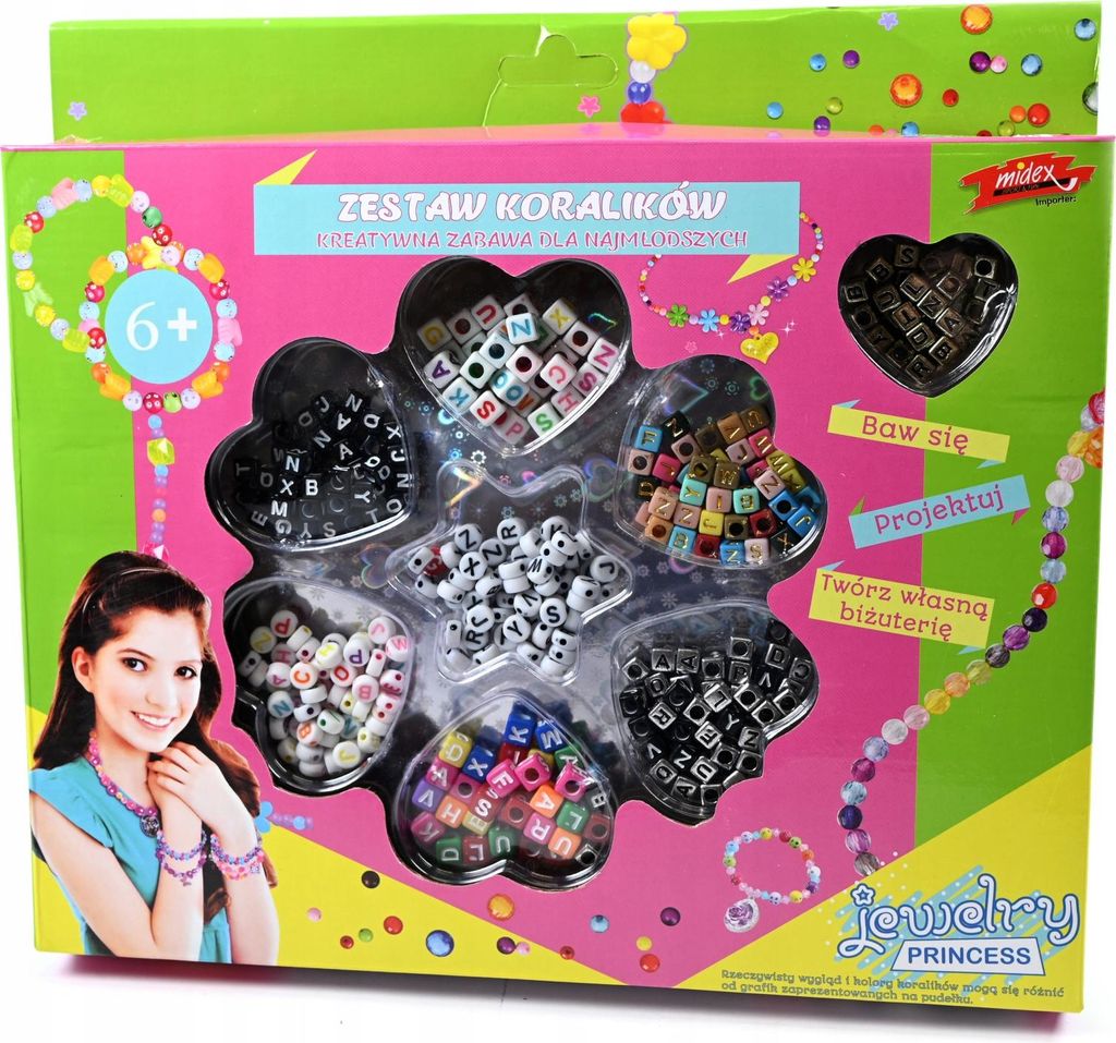 Großes Perlen Bastelset für Kinder - Bunte Perlen zur Schmuckherstellung & Armbänder