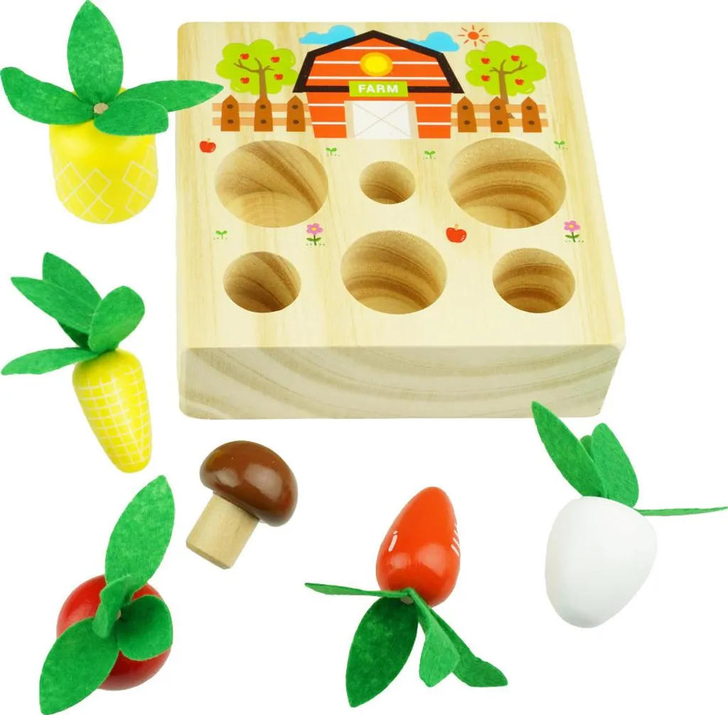 Jeu d'encastrement bois Blocs de bois Ferme pour motricité fine bébé