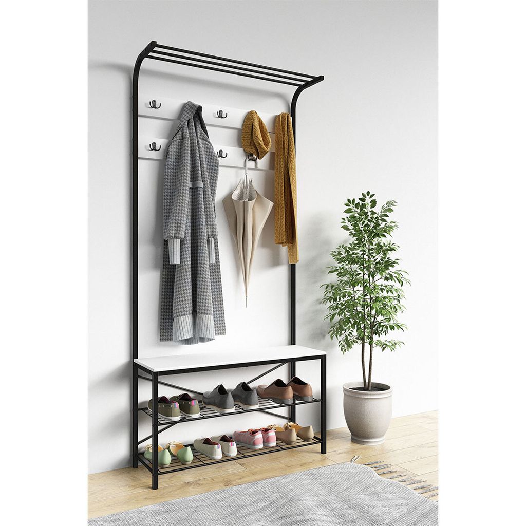 VCM Schuhregal | Maße ca. H. 190 x B. 90 x T. 30 cm | Kleiderständer im Industrie Style Design | Garderobe - Taliro