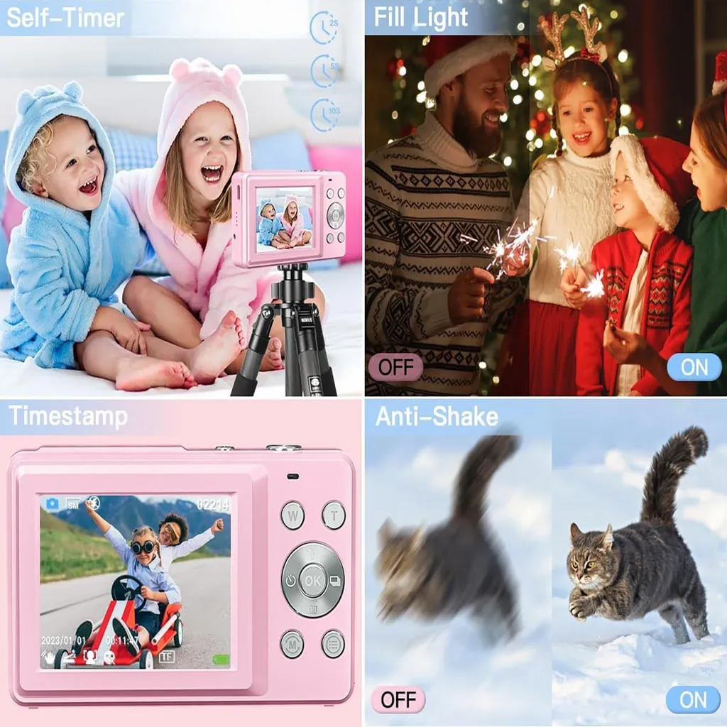 Fotocamera AIORBER 44MP per Bambini: Recensione e Prezzo | Colore Rosa - 4