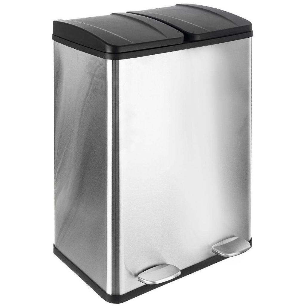 ORION Mülleimer Abfalleimer aus Stahl PREMIUM mit Mülltrennsystem 2x30l
