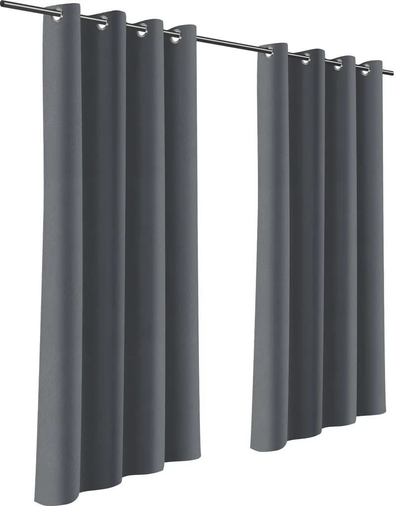 Clanmacy Set di 2 tende da esterno 254 x 213 cm Tende da esterno opache con occhielli, giardino patio balcone impermeabile, grigio scuro