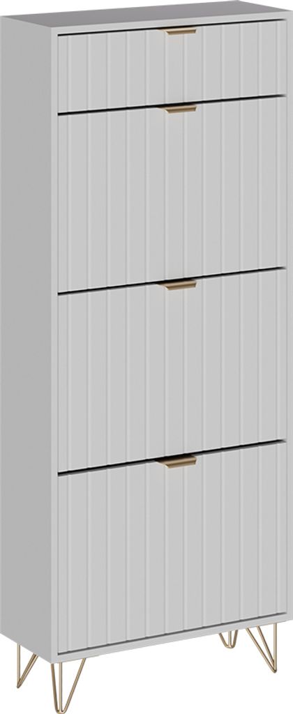 Schuhschrank Vicco Helge Weiß 60 x 145 cm 3 Fächer, Model 54239
