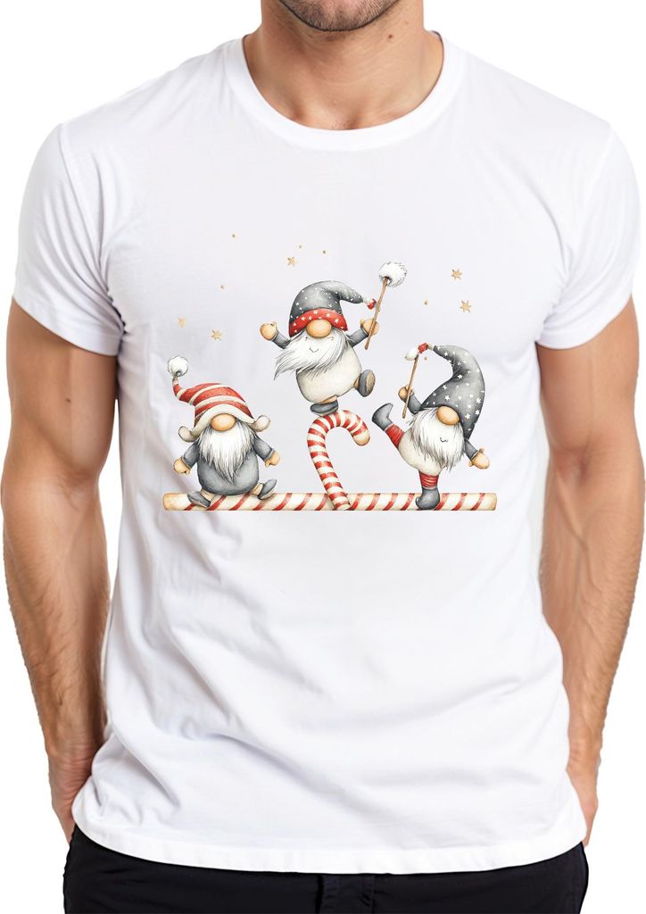 Weihnachtswichtel Zuckerstange süß lustig Geschenk Weihnachten Herren T-Shirt, Weiß, 3XL