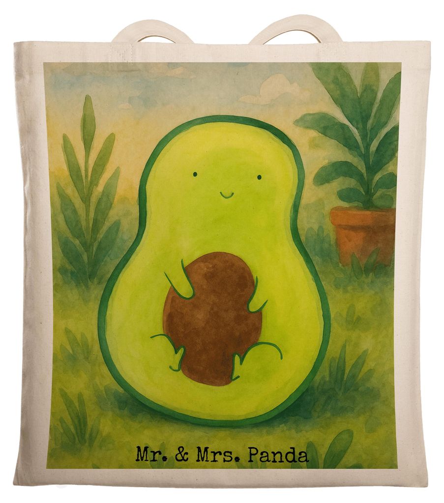 Mr. & Mrs. Panda dokumententasche Avocado Kern Design - Weiß - Geschenk, glücklich, Tote Bag, Tasche, Pflanze, totebag, Avokado, Schultasche, Beu...