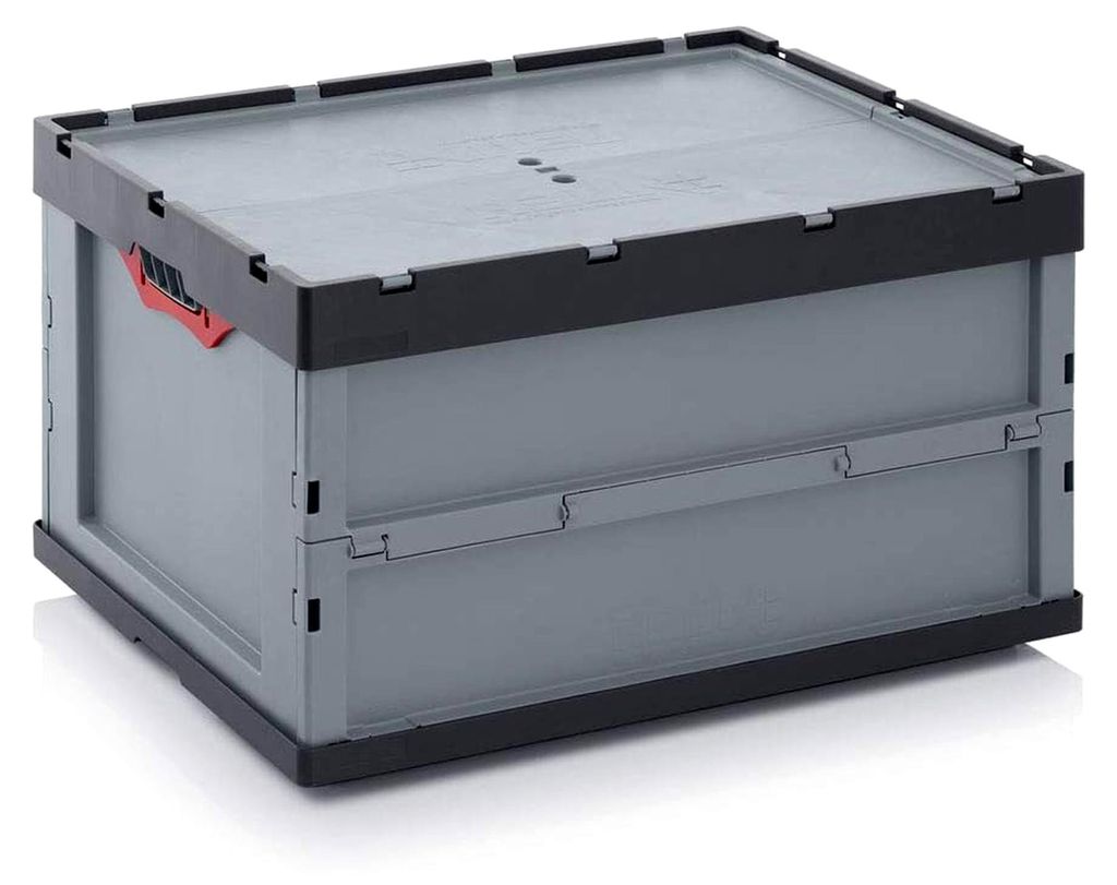 Faltbox 60 x 40 x 42 cm mit Deckel, klappbare Box für Lagerung, Catering, Messen, Handwerk, Privat, Auto, Wohnmobil, stapelbar