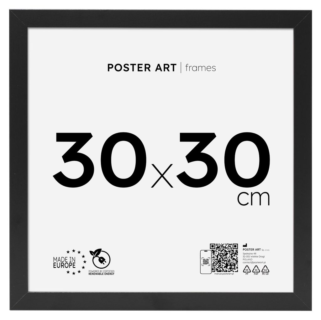 Bilderrahmen 30x30 cm für Fotos und Poster, schwarz, MDF – Produktbild 