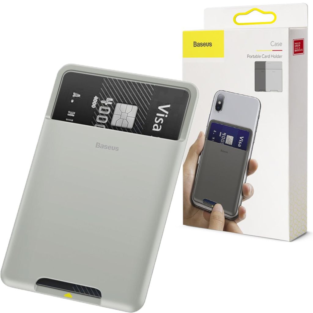 Baseus Selbstklebende Kartentasche für Handy grau Produktbild 