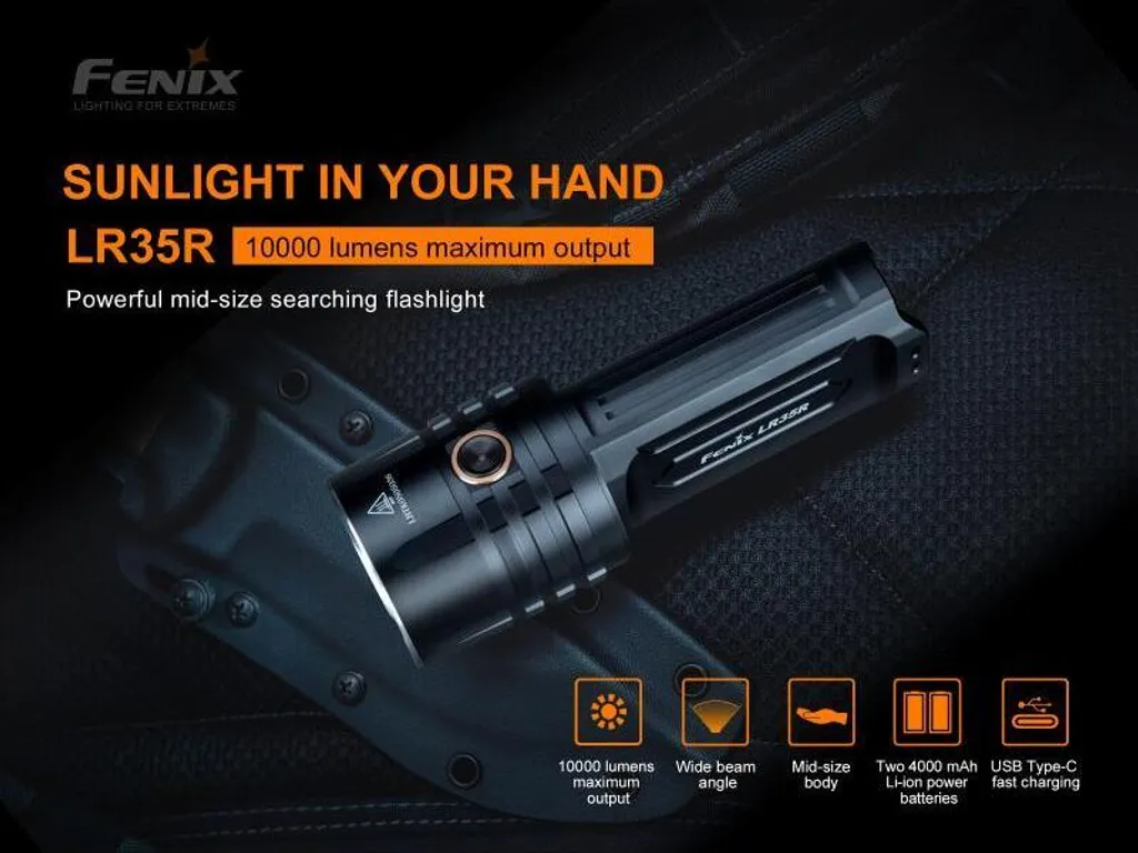 Lampe torche rechargeable Fenix LR35R avec 6 modes d'éclairage LED - 8
