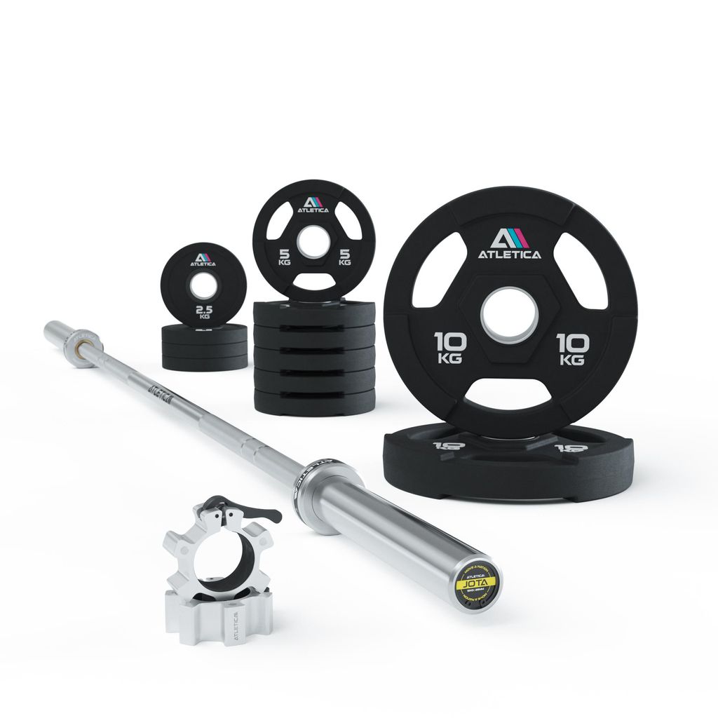 ATLETICA Jota Energy Hantelstangen Set | Jota Langhantel für Frauen | 60kg Dual-Gripper-Plates