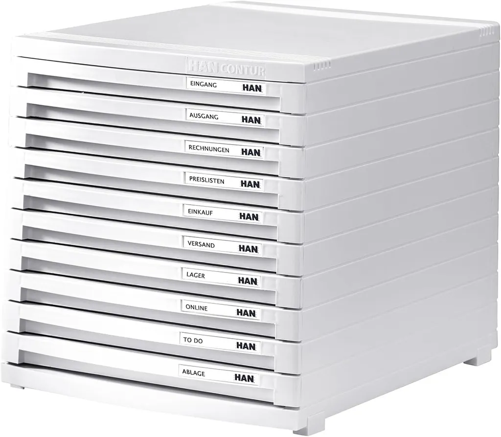 HAN 1510-12 Contur Module de rangement blanc DIN B4 avec 10 tiroirs
