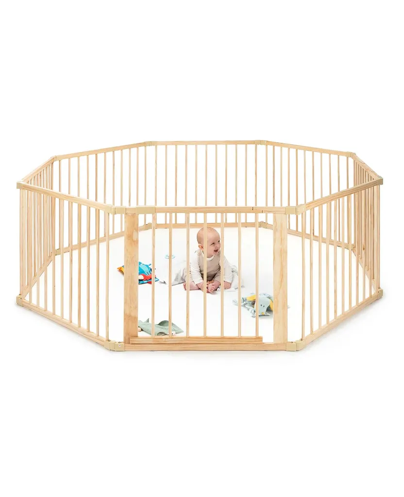 Sécurisez votre Enfant avec le Parc Bébé Bois Anti-Choc à 8 Éléments