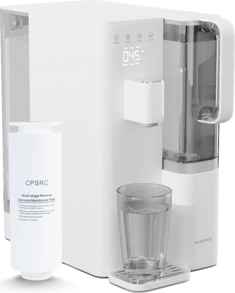 Klarstein VitalPour Filtre à eau tactile avec chauffage rapide et 5L