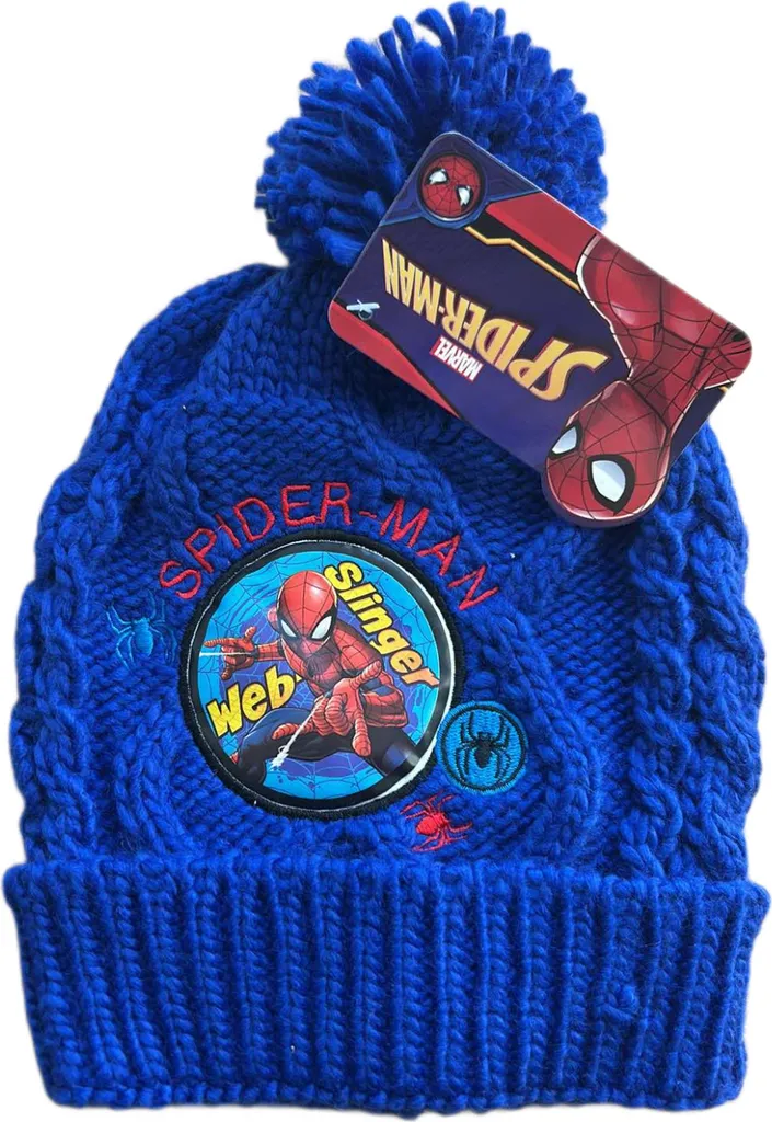 Berretto Spiderman Bambino Inverno - Cappello Marvel con Pompon Soft