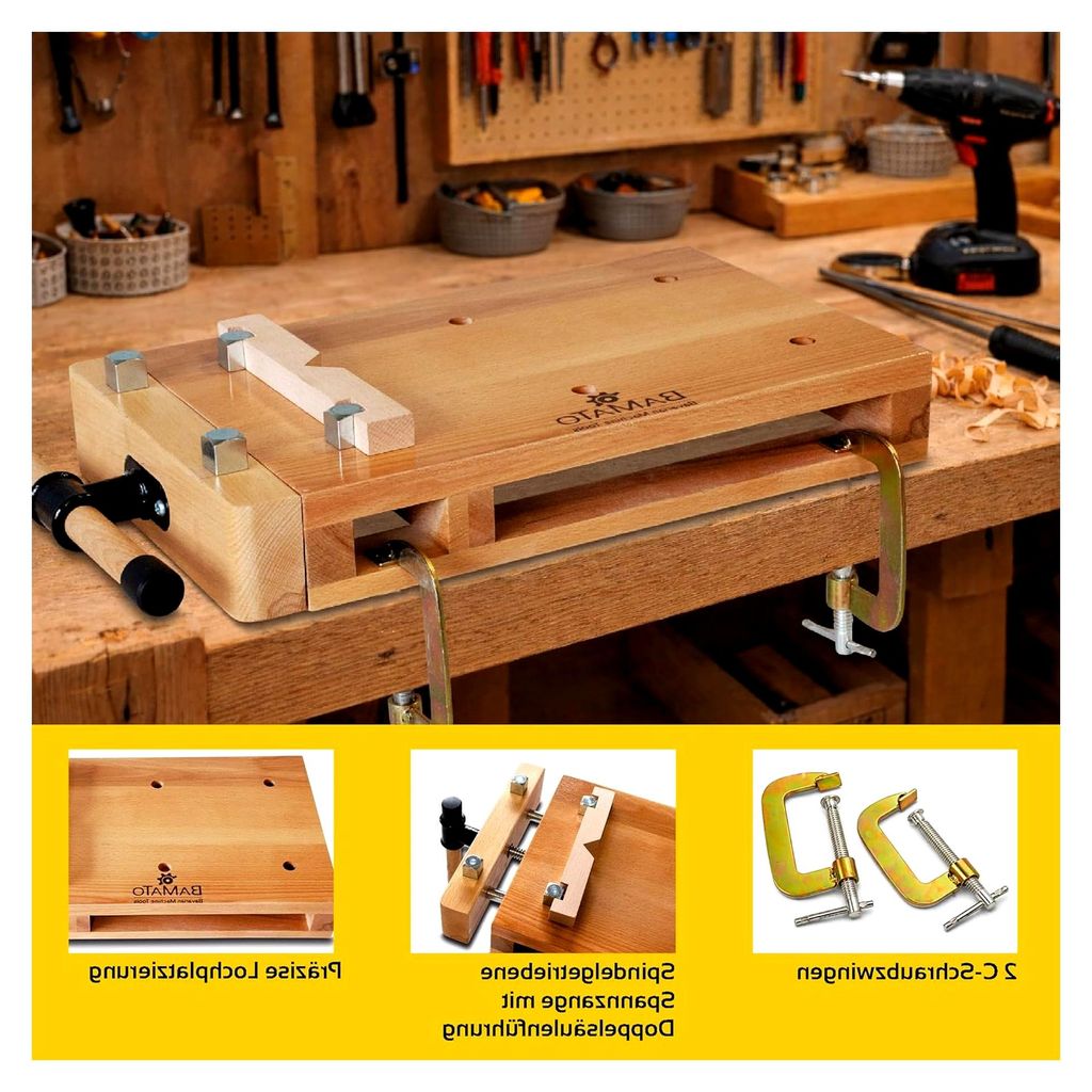 Mobile Mini-Hobelbank WORK-530 | Tragbare, platzsparende Werkbank | Holzhobelbank für Hobby und Handwerk | Flexible Arbeitsmöglichkeiten