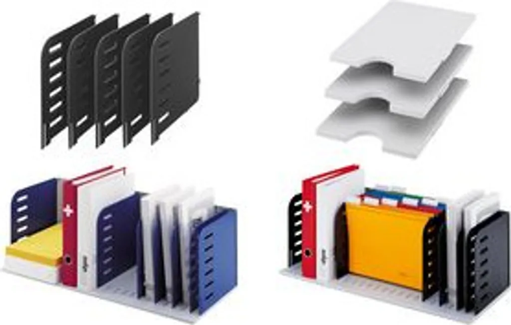 Rayons de Rangement Horizontaux Styro pour Tri de Documents Gris x3 - 3