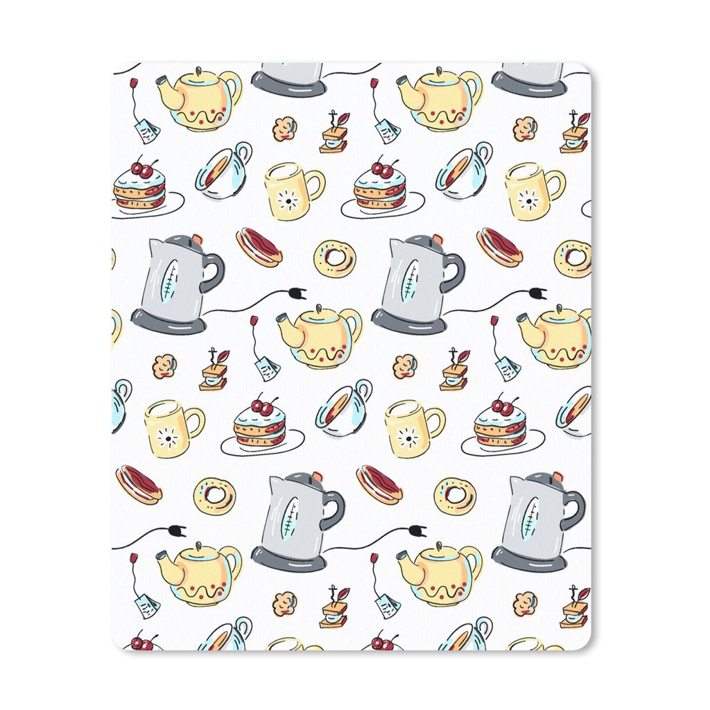 MuchoWow Mauspad Mousepad Muster - Tee - Torte - Hoher Tee 30x40 cm - Mousepads - Maus Mat - Pad - Mausunterlage - Mausmatten
