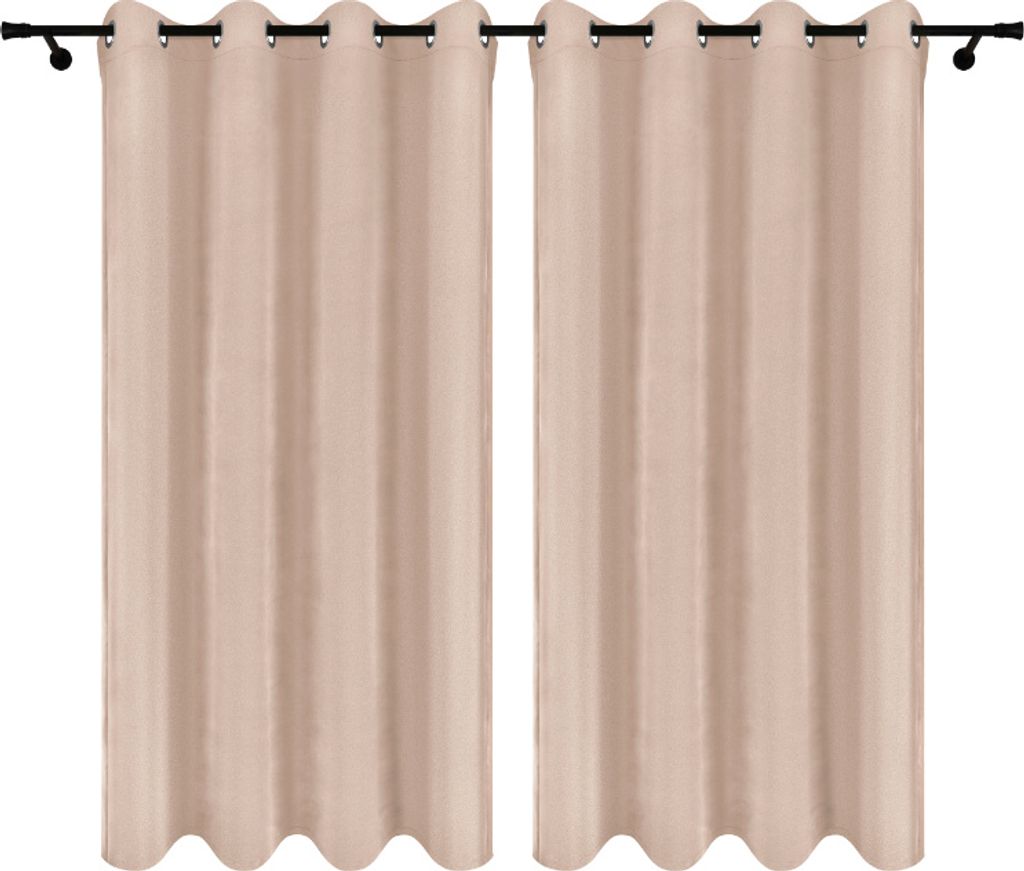 Vorhänge aus Velours mit Ösen 140x160 cm 2 Stücke Beige Fertige Gardinen
