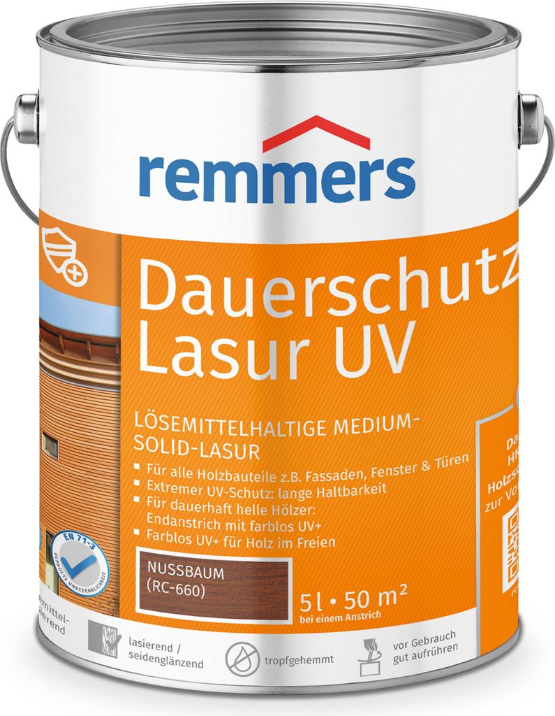Remmers Dauerschutz-Lasur UV nussbaum (RC-660) 5 l, Produktbild 