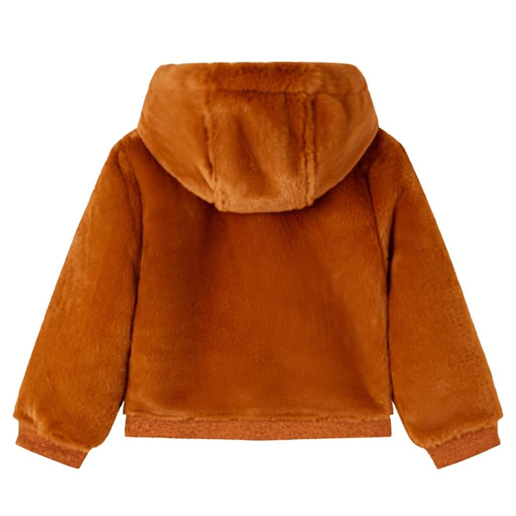 Ankonbej Kinder-Kapuzenjacke Kunstpelz Cognac 140 Produktbild 2