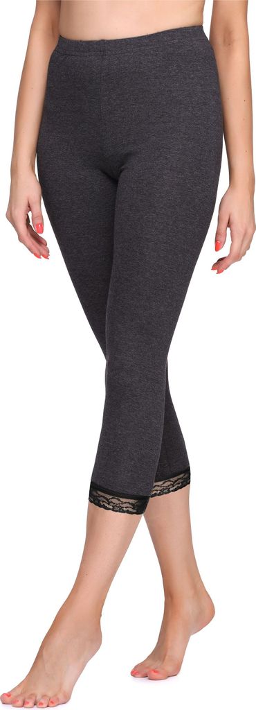 Merry Style Damen 3/4 Leggings MS10-290(Dunkelmelange, S)