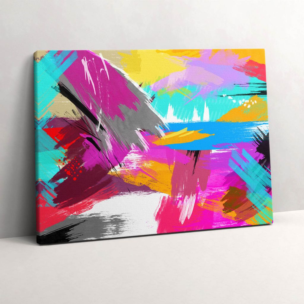 Abstraktion Pinselbewegungen – Leinwandbild Wandbild – 80x60 cm – Leinwandbilder – Wandbilder – Schlafzimmer – Flur