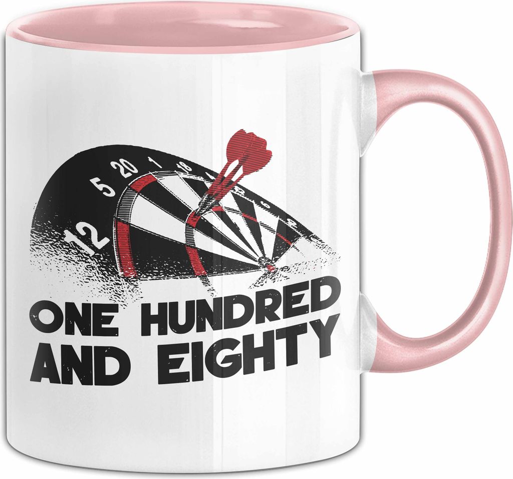 Darts Tassen Dart Becher One Hundred And Eighty 180 Darts Dartpfeil Geschenkidee (Rosa)