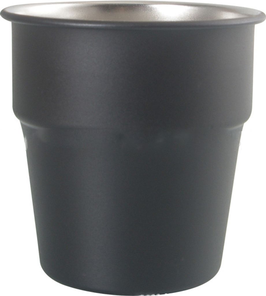 INF Camping Bierkrug 300ml Einwandig Edelstahl Schwarz