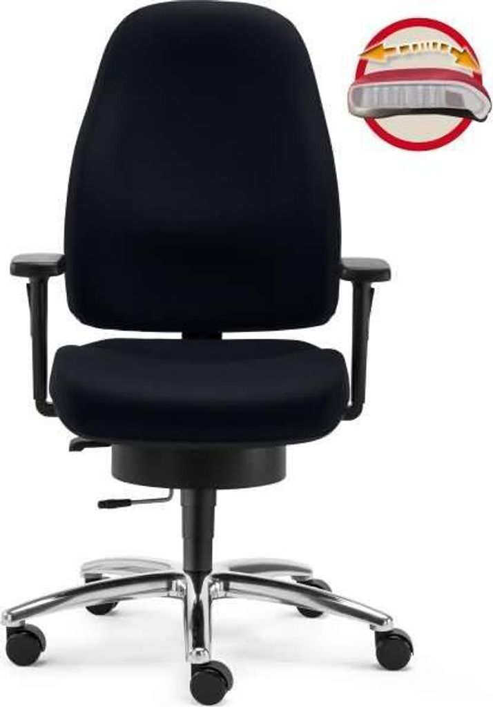 Bürodrehstuhl Lady Sitwell mit Armlehnen Alu-Fußkreuz Produktbild 