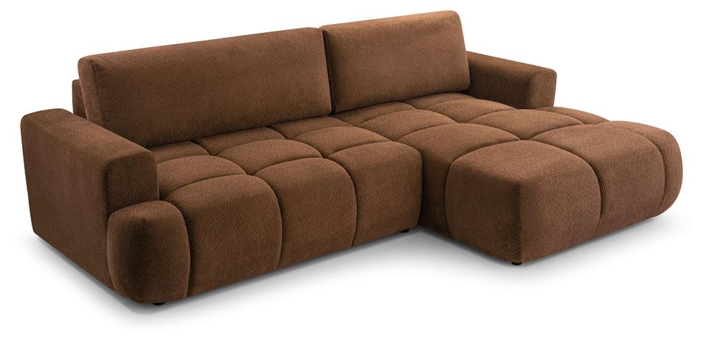 Masseno Ecksofa VASTO mit Schlaffunktion L-Form, Sofa mit Bettkasten, Wohnzimmersofa, Couch, Soffa, Bettsofa, Couchgarnitur- Braun, VINCI 56
