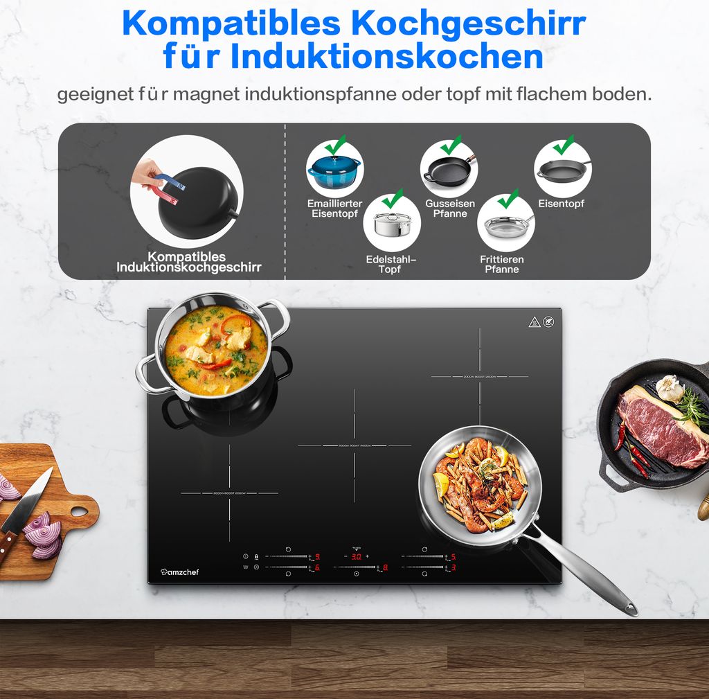 Amzchef Induktionskochfeld ,5 Zonen Induktionskochplatte Produktbild 7