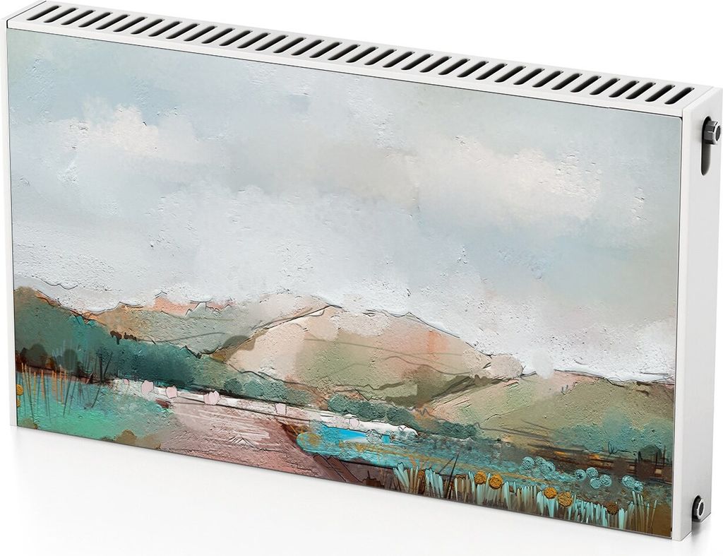 Landschaftsfarbe – Magnetische Heizkörperabdeckung – 100x60 cm – Magnet Heizkörperabdeckung – 3D Würfel – Heizkörperverkleidung – M...