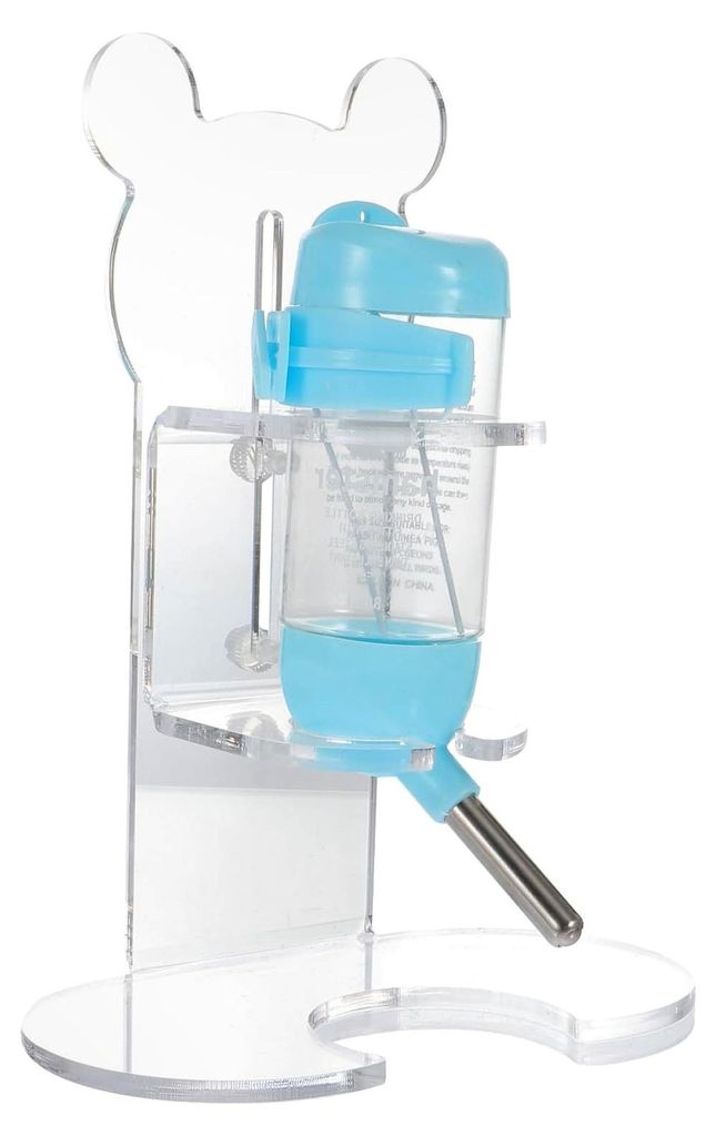 Trinkflasche für Hamster mit Acrylhalterung und auslaufsicherem Wasserspender für Kleintiere im Käfig, vertikal verstellbar