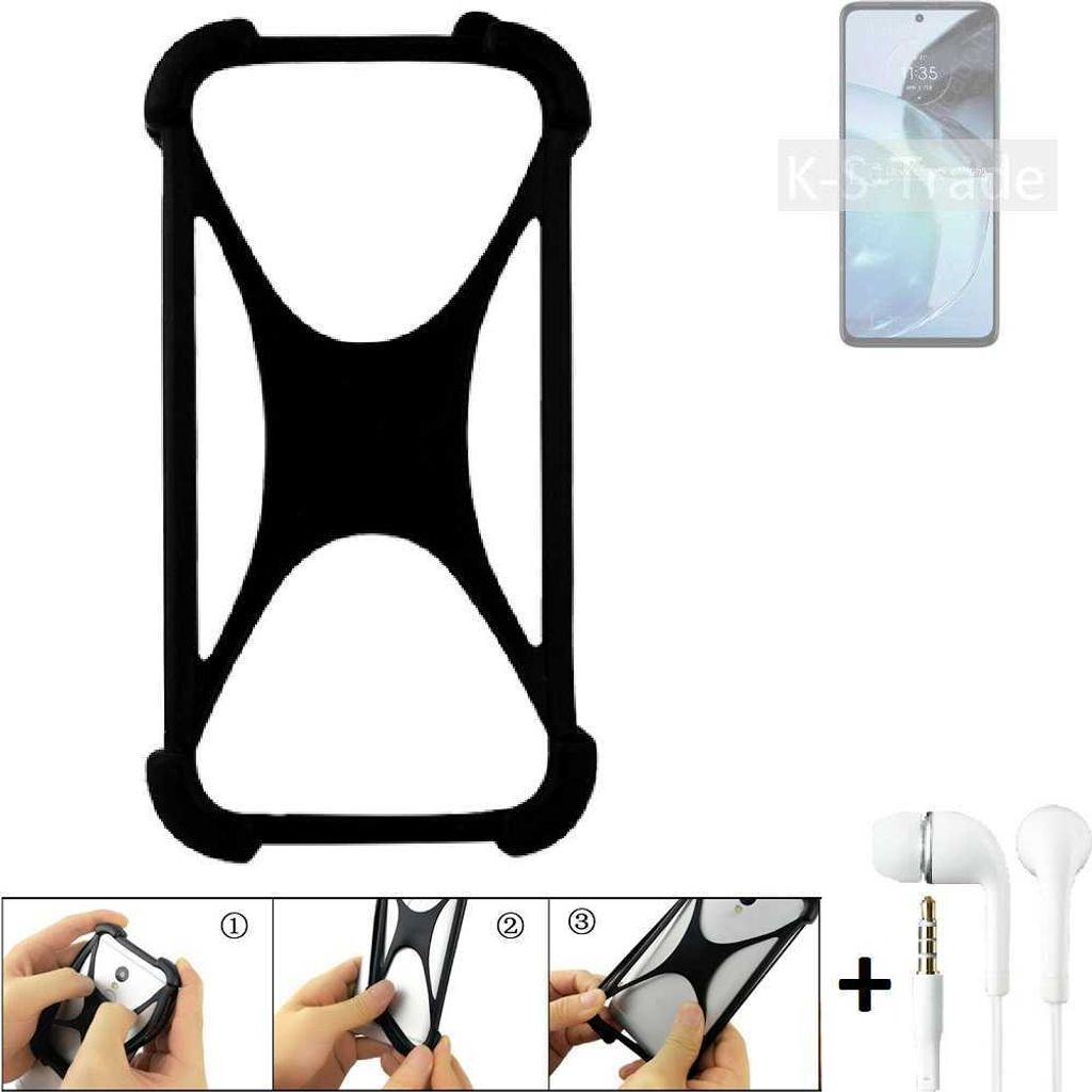 K-S-Trade Handy-Hülle + headphones kompatibel mit Motorola Moto G72 Schutz-Hülle Bumper Silikon Cover Case Silikoncase Silikonbumper TPU Softcase