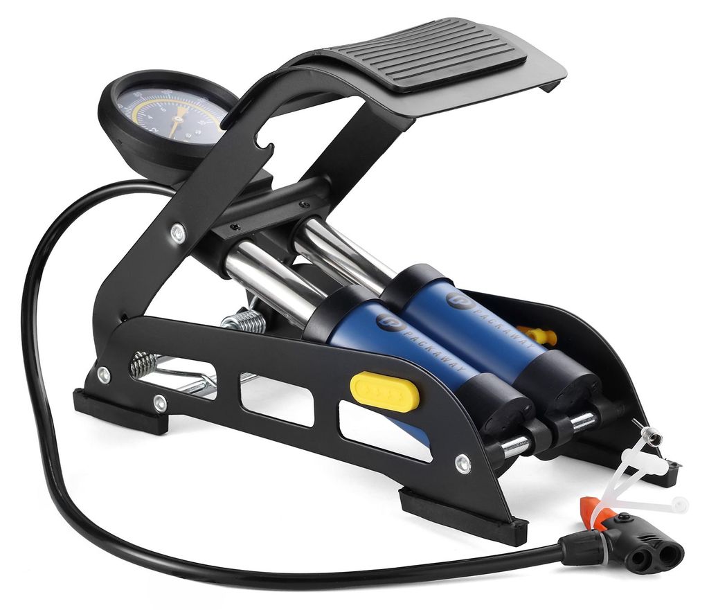 Packaway Profi-Fahrradpumpe – Fußpumpe mit Doppelzylinder Produktbild 