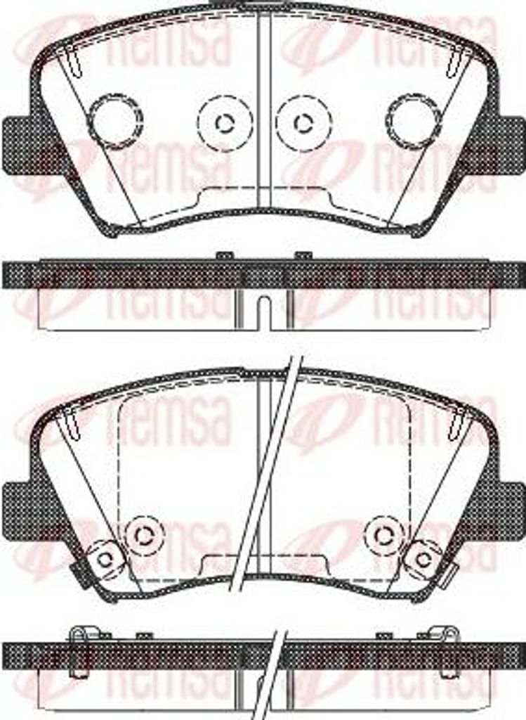 REMSA 1412.32 Bremsbelagsatz, Scheibenbremse OE 581012VA00 kompatibel mit Elantra, Equus, i30, Veloster, Carens, Ceed, Cerato, Proceed